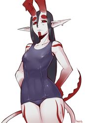 arbuzbudesh bathing_suit demon demon_girl female horns lady_wolf original tail wet