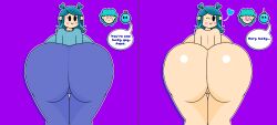 1girls 2boys abstract_background absurd_res absurdres adult aqua_(whispercyan) ass ass_bigger_than_head ass_focus azure_(whispercyan) big_ass big_booty big_breasts big_butt blue_hair blue_heart blue_pants blue_shirt blush blushing_male bob-omb breasts bubble_butt butt_bigger_than_head butt_focus casual close-up clothed clothing completely_naked completely_naked_female completely_nude completely_nude_female couple curvy curvy_female curvy_figure cyan_hair dark_blue_hair dialogue fat_ass fat_butt female friends happy happy_female heart-shaped_hair heart_hair heart_hair_bun high_resolution highres huge_ass huge_butt large_ass large_breasts light_blue_hair livia_(whispercyan) looking_back male massive_ass mooning naked naked_female nervous nervous_face nervous_smile nervous_sweat nude nude_female oc original original_character original_characters oval_eyes playful pov presenting presenting_ass presenting_butt presenting_hindquarters presenting_pussy pussy round_ass round_butt sequence showing_ass showing_off smile speech_bubble sweat talking text text_bubble thick_ass thick_thighs thighs vagina voluptuous voluptuous_female whispercyan wholesome wide_hips winking