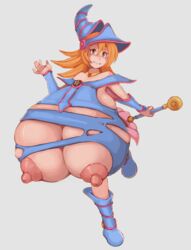 1girls blonde_hair breast_expansion breast_growth bursting_breasts dark_magician_girl female female_only gigantic_breasts holding_object huge_breasts hyper hyper_breasts long_hair puffy_nipples rod torn_clothes yu-gi-oh! yu-gi-oh!_duel_monsters