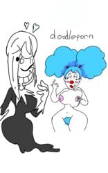 big_breasts blue_hair bongo_(bal) bongo_and_luna clown doodleporn ghost horny luna_(bal) webcomic yuri