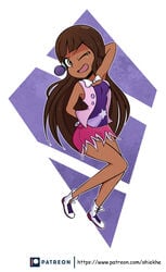 brown_hair lolirock looking_at_viewer ohiekhe talia_(lolirock) wink