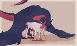 absurd_res absurdly_large_cock all_the_way_through belly_bulge bite blood bodily_fluids breghar_(drakengarth) color cum death death_by_penis death_by_snu_snu equid equine extreme_size_difference feral feral_on_feral genital_fluids gore guro gwynfallin_(drakengarth) hi_res horn horse hyper_bulge hyper_penis interspecies male male_only male_penetrating_male mammal mythological_creature mythological_equine mythology penetration penis prettyboy_(artist) quadruped rape raped raped_by_monster ridiculous_fit size_difference snuff tail uncensored unicorn vore yaoi