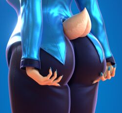 3d 3d_model 3d_render anthro ass ass_focus big_ass big_butt black_bottomwear black_clothing black_pants blue_background blue_clothing blue_nails blue_topwear bottomwear butt_focus carol_holiday clothed clothing colored_nails deer deltarune deltarune_chapter_4 female female_only fur furry mammal nails new_world_deer pants rear_view reindeer simple_background solo tan_body tan_fur thick_thighs topwear twilightv0ids twilightv0ids_(modeler) undertale_(series) wide_hips