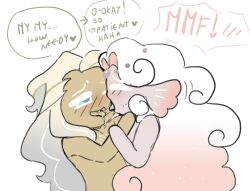black_pearl_cookie color long_hair lord_oyster_cookie magpiered magpieredd making_out male/female mermaid needy_female salvia_string siren text text_bubble tongue_kiss white_pearl_cookie