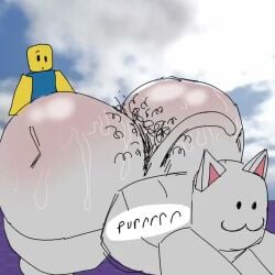 >_< 2boys :3 animated anus ass ass_job balls big_ass big_butt blocky_body blush blush_lines blushing butt cat_ears cat_tail cum fat_ass fat_butt feline femboy grey_fur hairy_ass huge_ass huge_butt longer_than_30_seconds male male_only marpypawz noob penis precum pubic_hair rimming roblox robloxian sound tagme text text_bubble thick_ass thick_butt video