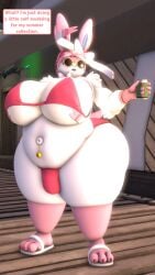 bbm big_ass big_breasts bikini breasts bubble_butt busty_boy cleavage eeveelution furry huge_ass huge_breasts kingofthekabuto overweight pokemon pokemon_(species) queenofthekabuto sam_(queenofthekabuto) sylveon tagme thick_thighs wide_hips