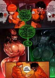 2boys 2girls against_glass ai_generated alien alien_(franchise) alien_girl alien_humanoid angry_face big_ass big_breasts black_hair black_skin busty cell comic comic_page curvy_figure dangerous dialogue dreadlocks english_text fanart female_xenomorph female_yautja full_color glass horror humanoid inminent_rape inminent_sex large_breasts long_tail meme meme_reference monster monster_girl monster_girl_(genre) monster_on_female mr.l0ve muscular_female parody predator/prey predator_(franchise) prisoner red_eyes scaly_skin science_fiction scp_containment_breach scp_foundation sex_invitation sexy_body sexy_pose sharp_teeth sweaty tomboy tough_girl tusks western_art wide_hips wide_thighs xenomorph yautja