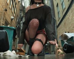 1boy 1girls 2024 3d abducted boots choker clothed clothed_female clothing collar color dominant dominant_female enslaved female fishnets from_below giantess goth kidnapped larger_female low-angle_view lying macro male malesub micro offering original original_character size_difference skirt smaller_male solesmoke submissive submissive_male tartan_skirt tempting thigh_strap