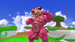 1boy 3d abs anthro balls biceps clouds erection furry furry_male furry_only genitals horns hybrid looking_at_viewer male male_nipples male_only mammal mario_(series) mario_and_luigi:_bowser's_inside_story mario_and_luigi_(series) midbus mightyk nintendo nipples nude outdoors penis pig pink_skin solo solo_focus solo_male sus_(pig) tail testicles tree