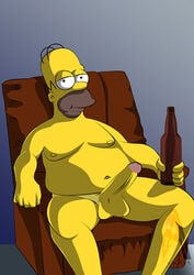 bald bara beer daddy erection homer_simpson male male_only mature_male penart penis the_simpsons