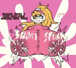 1girls 2d big_breasts blonde_hair blue_eyes capcom ciel_(mega_man) clothed clothed_female dialogue english_text eyes_rolling_back female female_focus gigantic_breasts gritted_teeth guavagrunt helmet huge_breasts inti_creates jacket lactating lactating_nipples lactation lactation_through_clothes leaking leaking_milk mega_man mega_man_zero milk milk_squirt milking nipples nipples_visible_through_clothing ponytail rockman rockman_zero sfx simple_background speech stressed text video_game_character video_game_franchise video_games wet wet_breasts wet_nipples writing