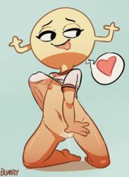 antlers bottomless bumpty cartoon_network female female_only flat_chest leaking nipple_slip penny_fitzgerald pussy pussy_juice shirt shirt_lift the_amazing_world_of_gumball