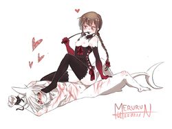 abuse bondage femdom funamusea lingerie male malesub merurun mondage sal_(wadanohara) tied_hair wadanohara wadanohara_and_the_great_blue_sea whip