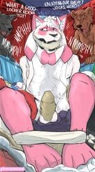 absurd_res anthro bdsm bodily_fluids bondage bound captured clothing footwear fur furry gag gagged group hi_res kidnapping locker_room male malesub muffled nintendo nude pokemon restraints rope smallsavant_(artist) sniffing sniffing_clothes socks struggling sweat text underwear underwear_sniffing voweless