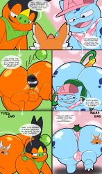 absurd_res after_vore alternate_ending anal anal_vore anus ass axel_the_bulbasaur axel_the_tepig balls belly big_butt bodily_fluids bulbasaur bulge clothing comic dialogue english_text felid feline feral generation_1_pokemon generation_5_pokemon genitals group hi_res huge_butt kerchief looking_back male mammal motion_lines natrixstern nintendo panties plant pokemon pokemon_(species) rear_view shaking_butt smile smirk struggling struggling_prey sweat sweatdrop talking_to_prey tepig tepigfan101 text trio underwear vine_whip vines vore vore_tattoo wedgie