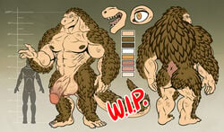 anthro big_penis flaccid male model_sheet monster muscular neodokuro penis scales solo standing testicles