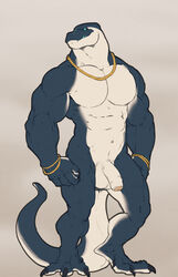 amit anthro fangs lizard male male_only muscular penis reptile scalie solo tail