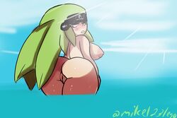 1girls bare_arms bare_ass bare_back bare_breasts bare_legs bare_shoulders bare_thighs big_ass big_breasts blush breasts completely_naked completely_naked_female completely_nude completely_nude_female female female_focus female_only fizzyinkcolansfw geoexe green_eyes green_hair gwain_saga hair long_hair looking_back marlow naked naked_female nipples nude nude_female pussy sideboob solo solo_female solo_focus vagina water