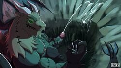 cum dragon halloween male male_only masturbation penis scalie spedumon