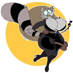 1girls breasts diegutan elpiromanias female female_only oc original_character raccoon raccoon_girl tagme tagme_(artist) thighs uva_the_raccoon wardrobe_malfunction