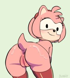 amy_rose anus ass bent_over bumpty color cum cum_on_ass female furry looking_back presenting_hindquarters pussy sega sonic_(series) thighhighs