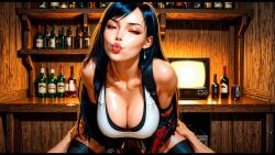 ai_assisted ai_generated ai_voice_acted black_hair blowjob cleavage deepthroat elbow_gloves final_fantasy_vii final_fantasy_vii_rebirth final_fantasy_vii_remake gagging large_breasts large_penis long_hair looking_at_viewer music nipples pov pov_eye_contact red_eyes saraserah see-through tagme tank_top teasing thick_thighs thighhighs thong tifa_lockhart video wet_clothes