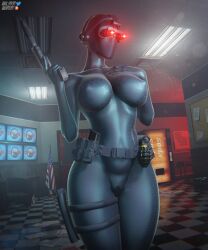 1girls 3d big_breasts black_ops_(half-life) black_ops_assassin cameltoe female female_only fit_female half-life half-life_(series) hasfeldt hexagon_clothing_pattern hexagon_pattern nipples_visible_through_clothing skin_tight solo solo_female