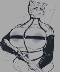 1girls anthro big_breasts huge_breasts large_breasts themercart weapons