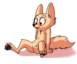 anthro arctic_fox blush canid canine cheek_tuft chest_tuft claws disney female flat_chest fox fuel_(artist) mammal nude pawpads pussy simple_background sitting skye_(zootopia) solo toe_claws tuft white_background zootopia