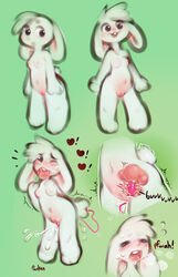 anthro blush breasts buckteeth drooling ejaculation english_text female fur heart internal lagomorph looking_at_viewer mammal masturbation multiple_angles navel open_mouth orgasm panken panting pussy pussy_ejaculation pussy_juice rabbit saliva sex_toy shaking shivering simple_background smile solo squirting standing sweat teeth text uterus vibrator white_fur wince x-ray