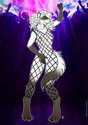 1girls 2018 anthro barefoot blue_claws blue_nail_polish breasts claws closed_eyes club_(disambiguation) dancing digitigrade domestic_ferret female fingering fingering_self fishnet fishnet_bodysuit fluffy_tail functionally_nude furry_tail gloves_(marking) kinktober long_hair mammal masturbation monya mustela mustelid musteline nightclub nipples pink_nipples public pussy sleeveless_bodysuit slim smile socks_(marking) solo tail tanutanuki white_fur white_hair