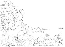 2005 asthexiancal big_mama_(fath) cub disney feral feral_on_feral monochrome owl penis pussy sketch testicles the_fox_and_the_hound tod_(fath) young