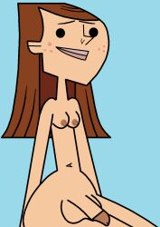 1futa artist_request breasts brown_hair flaccid fresh_tv futa_only futanari human light-skinned_futanari light_skin looking_at_viewer miles_(tdi) nude penis simple_eyes sitting solo solo_futa source_request teletoon the_ridonculous_race total_drama_island wide_hips