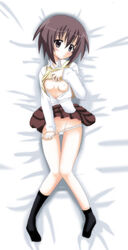 bamboo_blade breasts dakimakura footwear kawazoe_tamaki open_clothes open_shirt panties school_uniform serafuku shirt skirt socks tamaki_kawazoe underwear yotsuha_(artist)