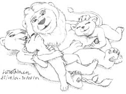 2004 anthro anthro_only asthexiancal father_and_daughter father_of_the_pride handjob hunter_(father_of_the_pride) incest kate_(father_of_the_pride) larry_(father_of_the_pride) lion lioness monochrome mother_and_son sierra_(father_of_the_pride) tail white_lion