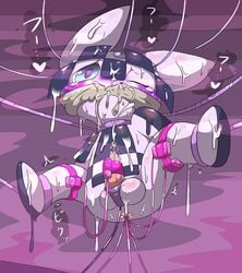 2018 2020_tokyo_olympic anal anthro balls blush bondage corruption cum ichikoro male male_only masccot mind_break mind_control miraitowa olympics one_eye_closed penis purple_background rope sex_toy simple_background solo soungding sweat unknown_species vibrator