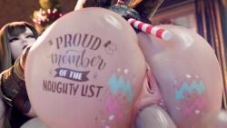 1boy 1girls 3d anal anal_only anal_sex animated ass body_writing christmas female huge_ass light-skinned_female light-skinned_male light_skin longer_than_30_seconds male sex sex_from_behind sound tagme tdontran thick_thighs video wide_hips