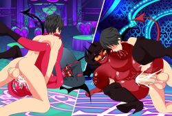 1boy 2025 2d 2girls anon anonymous_male black_hair breast_grab breast_squeeze breast_sucking breasts cum cum_in_pussy cum_inside curvaceous curvy curvy_female curvy_figure dark_skin demon demon_girl demon_horns demon_tail female femsub grabbing grabbing_another's_breast grabbing_another's_thighs grabbing_from_behind hellaverse helluva_boss huge_ass huge_breasts human human_dominating human_dominating_humanoid human_on_humanoid humanoid kiki_(helluva_boss) lactating lactation larger_male larger_male_smaller_female male maledom mating_press milky_(helluva_boss) multiple_positions pink_skin pussy self_upload sex short_hair shortstack smaller_female squeezing_breast succubus succubus_horns succubus_tail succubus_wings sucking_breast sucking_breasts sucking_nipples thick_thighs xml_xrossover_(artist)