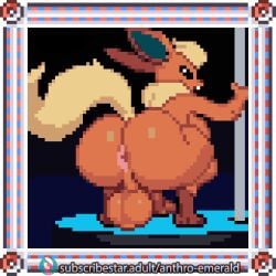 anthro anthroemerald ass back_view backsack balls big_ass breasts canine_penis dickgirl flareon futanari huge_ass huge_balls huge_breasts intersex knot looking_at_viewer looking_back mod nude nude_futa penis pixel_art pokemon pokemon_(species) pokemon_anthro_emerald pokemon_rse pole pole_dancing presenting_anus presenting_hindquarters solo solo_focus solo_futa sprite squatting stripper stripper_pole tail