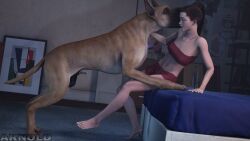 1boy 3d arnoldthehero balls bestiality canid canine canine_on_human canine_penis canis domestic_dog female female_human/male_feral female_on_feral feral feral_on_female feral_on_human hitman hitman_absolution human_female human_on_feral imminent_bestiality imminent_sex male penis source_filmmaker tagme victoria_burnwood zoophilia