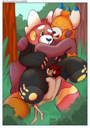 absurd_res auria_jansson bewear blake_rothenberg comforting_another cunnilingus female generation_7_pokemon genitals group hi_res interspecies jain_the_bewear male male/female male/male nintendo oral orange_body pokemon pokemon_(species) pokephilia pussy red_body screamoshaymin sex signature size_difference trans_(lore) trans_man_(lore) trans_woman_(lore) trio vaginal_penetration vulva yellow_eyes yellow_vulva
