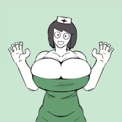 1girls 2d 2d_(artwork) 2d_animation animated barely_contained barely_contained_breasts big_breasts black_eyes black_hair breast_focus breasts breasts_bigger_than_head breasts_focus busty cleavage cleavage_overflow comedy curvaceous curvy curvy_female curvy_figure dress drooping_breasts female female_focus female_only funny gray_hair grey_hair huge_breasts humor hyper hyper_breasts large_breasts light-skinned_female light_skin medium_hair milkermaker nurse nurse_cap nurse_hat nurse_uniform oc original original_character overflow overflowing_breasts sideboob simple_background sketch solo solo_female solo_focus sound tagme top_heavy veronica_(doctorloops) veronica_and_mona video voice_acted voluptuous voluptuous_female