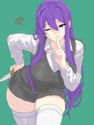 yuri (doki doki literature club) from doki doki literature club by drawlab33t