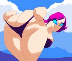 1girls ad-sink-0 alien alien_girl angry ass ass_bigger_than_head ass_focus bikini blue_eyes bottom_heavy bottom_heavy_female bottomwear bra bubble_butt butt butt_crack butt_focus curvy female female_focus female_only huge_ass kirby_(series) kirby_planet_robobot light-skinned_female light_skin looking_at_viewer panty_pull pink_hair purple_bikini skindentation solo solo_female solo_focus struggling_to_fit susanna_patrya_haltmann susie_(kirby) susie_is_actually_a_heavyweight_rider thicc thicc_ass thicc_thighs thick thick_ass thick_butt thick_thighs thighs thong thong_pull undersized_clothes wide_hips