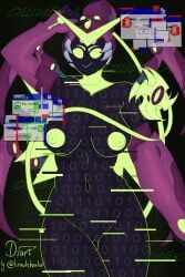 1girls big_breasts brawl_stars breasts charlie_(brawl_stars) d_art_ female glitching pussy robot_girl spider spider_girl virus virus_charlie_(brawl_stars)