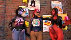 1girls 2futas 3d balls brite_bomber dark_bomber dickgirl fortnite futa_with_female futanari group imminent_sex intersex koolsfm malice_(fortnite) seductive tagme