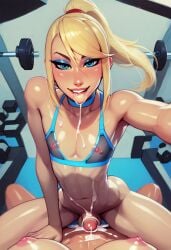 ai_anatomy ai_generated anal anal_sex biting_lip cum female_pov femboy femboy_on_female genderswap_(ftm) gym metroid pleasure_face pov public rule_63 samus_aran sissy taker_pov trap zero_suit_samus