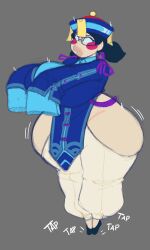 1girls ass_bigger_than_head ass_bigger_than_torso elpiromanias ghost huge_breasts hyper hyper_ass hyper_thighs jiangshi jiangshi_costume mei_(overwatch) overwatch overwatch_2 possessed short_hair solo_female tagme thick_thighs