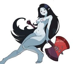 1girls adventure_time barefoot black_hair blush blush_lines blushing blushing_at_viewer breasts cartoon_network completely_nude completely_nude_female curvaceous_figure curvy curvy_female curvy_figure good_artwork gray_skin guitar half-closed_eyes holding_guitar holding_object long_hair marceline naked naked_female nude nude_female pink_nipples pointy_ears pose posing posing_for_picture posing_for_the_viewer skinny small_boobs small_breasts tagme thick_thighs thighs tongue_out vampire vampire_girl very_long_hair wersman white_background