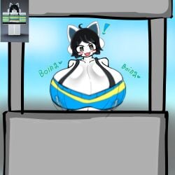 1girls bizzarekatze black_hair blush boing cat_ears clothing female huge_breasts lactation milk rate_my_avatar reference_image roblox roblox_avatar roblox_game robloxian source_request tagme temmie_(undertale) undertale undertale_(series) white_body